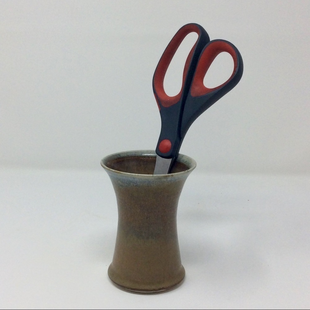 Signed MK Pottery Stoneware in earthy brown tones